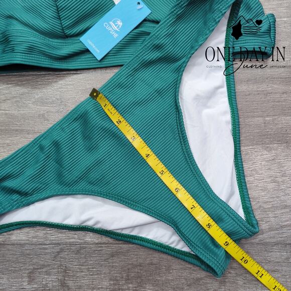 Cupshe V Neck Ribbed One Piece Swimsuit Size M - Picture 6 of 7